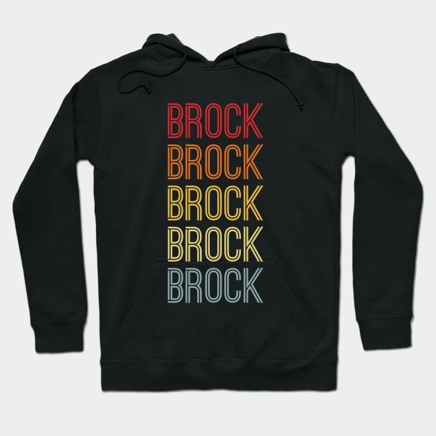 Brock Name Vintage Retro Gift Named Brock Hoodie by CoolDesignsDz